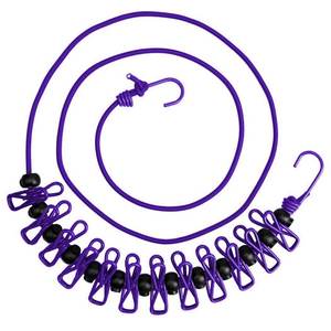 Tendedero portátil con 12 pinzas para la <span class=keywords><strong>ropa</strong></span>, accesorio de viaje a prueba de viento, elástico y retráctil, 1 paquete - Product Image 5