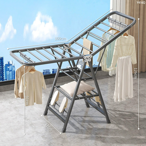 Stendibiancheria Pieghevole Resistente con Ruote, Supporto per Asciugatura in Metallo Extra Spesso per Bagno, Soggiorno, Scarpe e Vestiti - Product Image 5