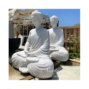 Уличное украшение для сада, каменная религиозная фигурка, скульптура, высокое качество, ручная резьба, натуральный размер, камень, мраморная статуя Будды