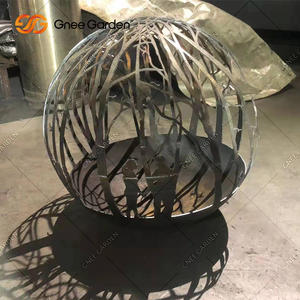 Grand foyer décoratif de jardin extérieur rond en acier corten avec motif de feuilles pour paysage de patio - Product Image 2