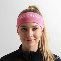 Headband HB50001 Solid Anti Slip dengan Logo Cetak, untuk Latihan Yoga, Olahraga, dan Senam, Rajutan, Penyerap Keringat, Aksesoris, Ikat Rambut Elastis