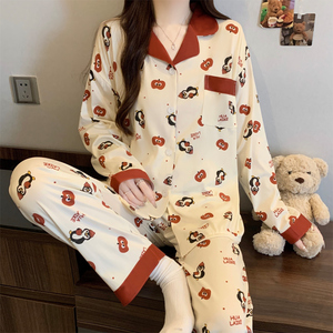 Conjunto <span class=keywords><strong>de</strong></span> Ropa <span class=keywords><strong>de</strong></span> Casa para <span class=keywords><strong>Mujer</strong></span> al por Mayor, <span class=keywords><strong>de</strong></span> Manga Larga y Pantalones Largos, con Estampado <span class=keywords><strong>de</strong></span> <span class=keywords><strong>Pingüino</strong></span> <span class=keywords><strong>de</strong></span> Dibujos Animados, para Otoño - Product Image 3