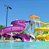 Toboggan aquatique en fibre de verre de qualité commerciale, homologué CE EN1176, intérieur/extérieur, faible entretien, pour usage résidentiel et en villas.