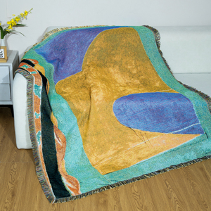 Customize Color Woven Style Sofa <strong>Furniture</strong> Cover Throw Jacquard Blanket Camping Blanket - Product Image 6