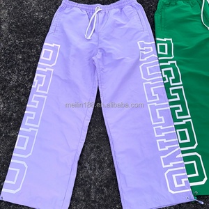 Custom 3m Reflective Print Stacked Nylon Windbreaker <b>Pants</b> High Quality Causal Lightweight Elastic Waistband Nylon Track <b>Pants</b> - Product Image 3