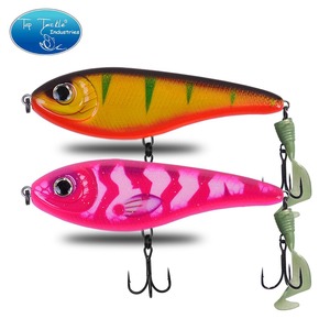 Leurre CF 90&<span class=keywords><strong>120</strong></span>&150mm (Couleurs 24~45) <span class=keywords><strong>Jerkbait</strong></span> à coulée lente avec queue souple pour la pêche au Musky, au Brochet et au Black Bass - Product Image 3