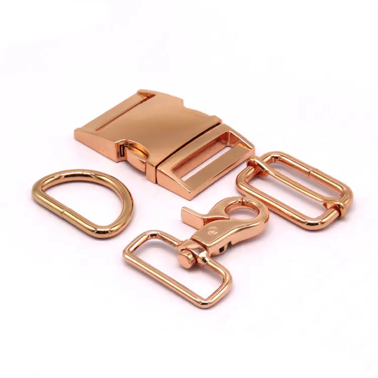 Golden Bag Fitting Accessories High Quality 3/4 Inch Adjustable Metal Buckle Pin 20mm Gold Snap Hook D Ring Clasp for Handbags