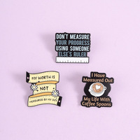 Broche en métal personnalisée avec citation inspirante, épinglette en émail mignonne, vente en gros d'usine en stock pour vêtements