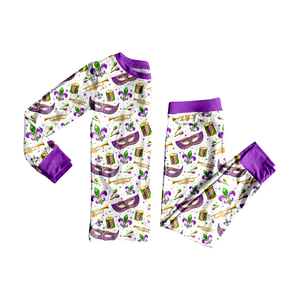 Preventa de Ropa Infantil para Mardi Gras, Nuevos Diseños, Pijamas para Niñas Pequeñas, Conjuntos de 2 Piezas, Ropa para Hermanos - Product Image 6