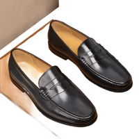 Chaussures en cuir décontractées respirantes d'été pour hommes avec semelle souple et surface douce, chaussures paresseuses sans lacets, chaussures de ville à enfiler