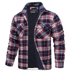 Cappotto Invernale da Uomo <span class=keywords><strong>Oversize</strong></span> con Collo Alto, Foderato in Flanella, a Quadri, <span class=keywords><strong>Giacca</strong></span> in Pile con Polsini Regolabili - Product Image 1