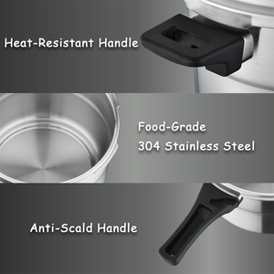 طنجرة ضغط يدوية عالية الجودة من الفولاذ المقاوم للصدأ 304 سعة 7 لتر متعددة الوظائف 5 في 1 للاستخدام المنزلي - Product Image 5