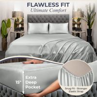 Vente en gros de 4 pièces de haute qualité ensembles de draps de lit en satin de soie ensemble de draps en satin