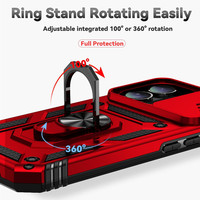 Defend Case Hybrid Armour PC 360 Derece Manyetik Standlı Darbeye Dayanıklı 2'si 1 Arada Koruyucu Kılıf Kamera Koruması iPhone 15 Pro için