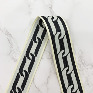 Produsen tekstil Jinsha sesuai pesanan logo anyaman <span class=keywords><strong>jacquard</strong></span> komputer tali bahu bagasi nilon pengangkat huruf - Product Image 4