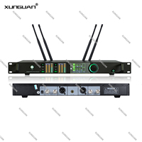 Microphone sans fil professionnel UHF à double canal TFT-200PLUS avec anti-feedback et véritable diversité, micro portable en métal pour EQ/ECHO/scan automatique