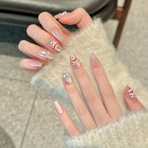 Diseño #2764/2766/2768 <span class=keywords><strong>Uñas</strong></span> prensadas de ojo de gato rosa de lujo personalizadas con patrón de danza del <span class=keywords><strong>león</strong></span> <span class=keywords><strong>Uñas</strong></span> prensadas de gel de alta calidad - Product Image 3