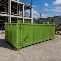 Conteneur à déchets en acier à crochet de levage robuste, bac de recyclage de ferraille industrielle pour chantier de construction