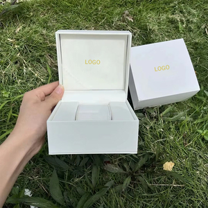Custom Logo White Leather <b>Watch</b> Box Flip Square Box Protective Gift <b>Case</b> for Men and Wom Packaging for <b>Watch</b> Store and Shop - Product Image 3