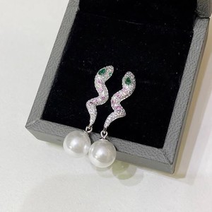 ต่างหูเงินแท้ S925 แบบห้อย สำหรับใส่ไข่มุก DIY พร้อมฐานรองอัญมณีรูปงู และลูกปัดขนาด 8-13 มม. แฟชั่นทันสมัย - Product Image 3