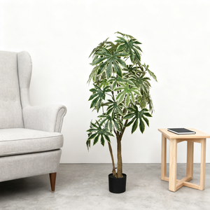 Árbol de Aralia Japonés Artificial de 150 cm, Planta Artificial en Maceta de Plástico Realista y Elegante para Interiores, Año Nuevo, Día de San Valentín - Product Image 1