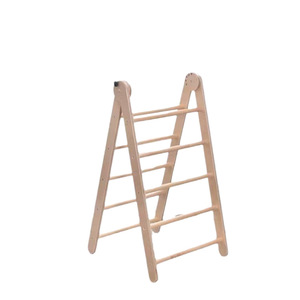 Wooden Children's Climbing <b>Frame</b> Foldable Multi Layer Solid Wood Indoor <b>Play</b> Structure For Home Toddlers Natural Color - Product Image 1
