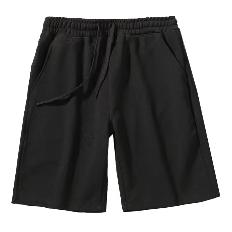 300g Waffle Weave cotton shorts black