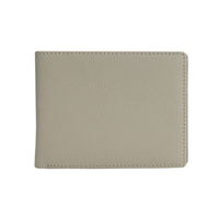 Dompet Kulit Asli Pria Minimalis Tipis OEM Custom, Banyak Slot, Anti RFID, Kantong Depan, Tempat Kartu & ID