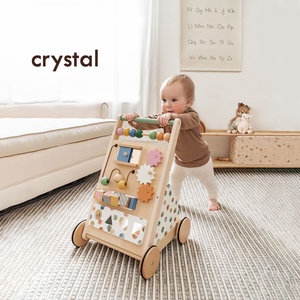 Centro Attività Montessori in Legno con Carrello e Giocattoli per Bambini, Velocità Regolabile, con Cristalli - Product Image 4