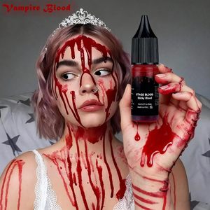Comestible Faux Sang Lavable 0.27oz Réaliste Collant Vampire Sang <span class=keywords><strong>Maquillage</strong></span> pour Yeux Dents <span class=keywords><strong>Bouche</strong></span> <span class=keywords><strong>Halloween</strong></span> SFX Zombie Cosplay - Product Image 4