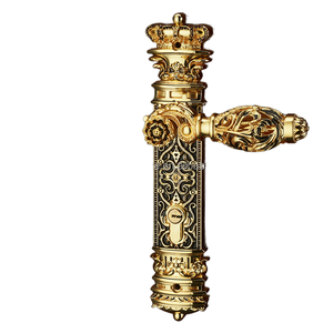 उच्च गुणवत्ता वाले जस्ता मिश्र धातु कुंजी संचालित लक्जरी ठोस लकड़ी का दरवाजा हैंडल, इनडोर बेडरूम के उपयोग के लिए उच्च सुरक्षा के साथ - Product Image 5