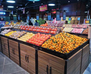 Giá để hàng siêu thị bằng kim loại và gỗ, để trưng bày hoa quả và rau củ - Product Image 6