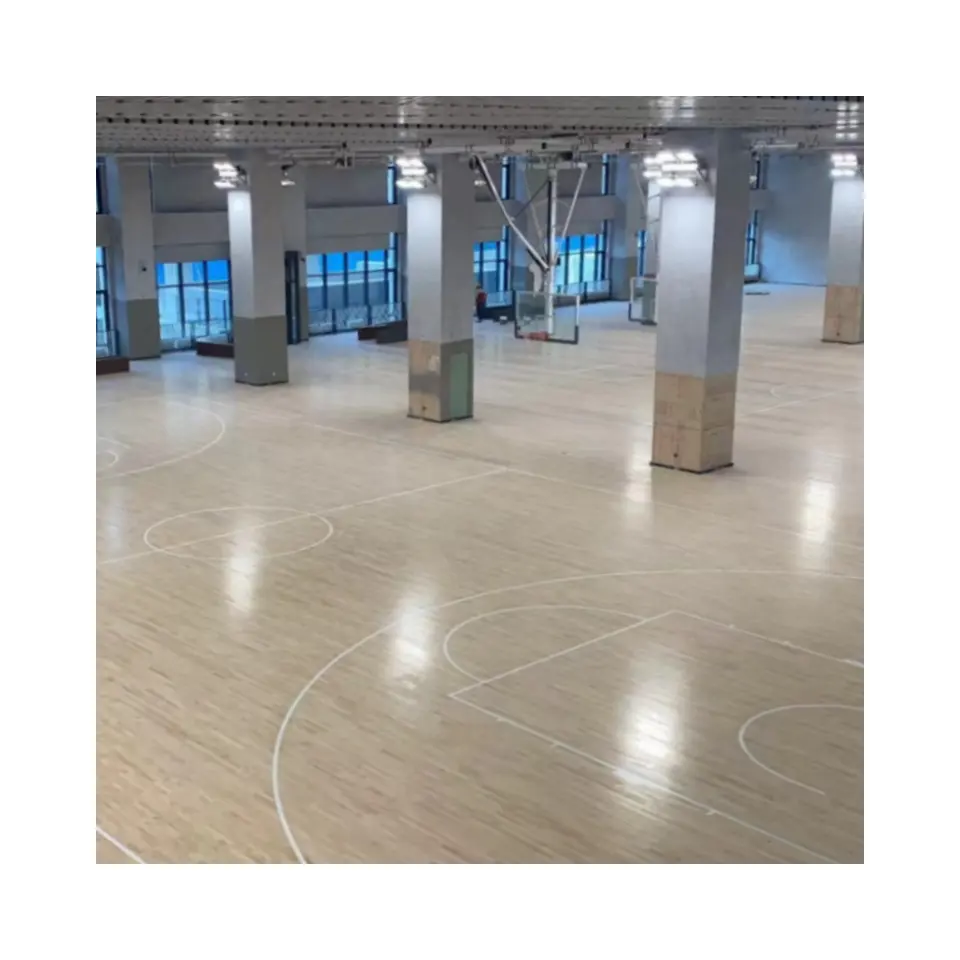 Basketball Court Floor Nonslip Wood Athletic Flooring Silent Basketball Waterproof hardwood sports flooring for sports venues