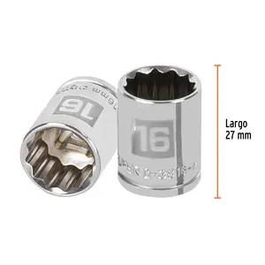 BOX 6 Douille 16 mm, 12 points, entraînement 3/8 po, TRUPER - Product Image 3