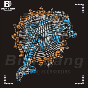 تخفيضات هائلة تصميم NFL حديد على أحجار الراين لوس أنجلوس شواحن صيني مخصص حجر الراين نقل الحرارة لهوديس - Product Image 5