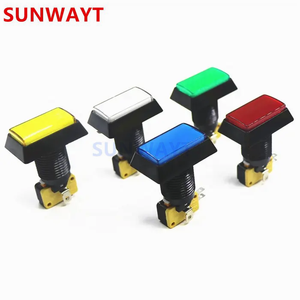 Arcade trò chơi máy 51*34 Mét chiếu sáng hình chữ nhật tùy chỉnh momentary LED push button Microswitch với bevel cạnh - Product Image 1