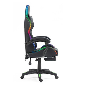 Venta al por mayor OEM colorido RGB LED luces <span class=keywords><strong>Razer</strong></span> verde Racing Gaming <span class=keywords><strong>silla</strong></span> ajustable reclinable <span class=keywords><strong>Gamer</strong></span> sillas de oficina con reposapiés - Product Image 3