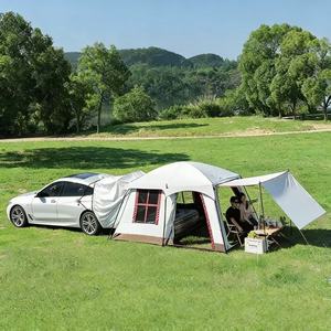 Tente tunnel de voiture tout-terrain pour 3-4 personnes, <span class=keywords><strong>camping</strong></span> extérieur quatre saisons, double couche Oxford, imperméable, deux chambres et un salon - Product Image 2