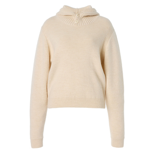 Maglione Oversize con Collo Alto e Cappuccio in Stile Minimalista Casual da <span class=keywords><strong>Donna</strong></span>, Personalizzato dalla Fabbrica Wisrise - Product Image 5