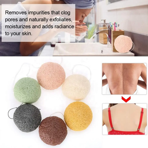 Éponge de Konjac de Noël 100% naturelle en fibres végétales, éponge de douche réutilisable pour une peau plus lisse, exfoliation douce - Product Image 5