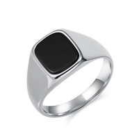 Designs de mode américain à la mode anneau en acier inoxydable 316L or 18 carats dominateur carré oeil de tigre pierre poli hommes bijoux anneau