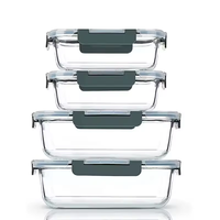Conteneur alimentaire en verre multifonction moderne, plusieurs tailles de bols, pour boîte à lunch pour enfants, résistant à la chaleur, compartiment écologique