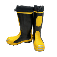 EN15090 Chaussures en caoutchouc anti-feu antistatiques et anti-acides et alcalines ignifuges populaires avec système rapide Doff-don