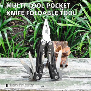 Couteau de poche multifonction pliable en acier inoxydable, pinces, 12 en 1, mini outil de survie portable pour le camping, la randonnée - Product Image 2