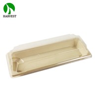 100 couvertures compostables écologiques en bagasse non blanchie, à base de plantes, sans gluten, imperméables, résistantes à l'huile et anti-buée pour sushis et plats à emporter