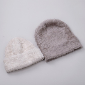 Bán Buôn Cổ Điển Tùy Chỉnh Thiết Kế Thỏ Lông Fluffy Phong Cách Acrylic Dày Mùa Đông Beanie <span class=keywords><strong>Hat</strong></span> Phụ Nữ Thời Trang Beanie Mũ - Product Image 4