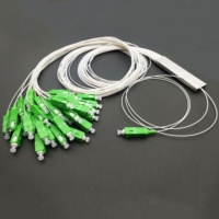 Répartiteur PLC à faisceau mini, mode simple, APC UPC, tube en acier, fibre optique, avec ou sans connecteur, 1x2, 1x4, 1x8, 1x16, 1x32, 1x64