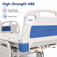 Lit médical de transfert en ABS avec manivelles manuelles et barrières en V |   Chariot de transport médical réglable pour patients, certifié CE ISO