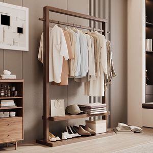 Modern basit hareketli katı ahşap bambu palto askılık portmanto asılı giysi rafı yatak odası ve oturma odası için yeni çin Hostel için - Product Image 1