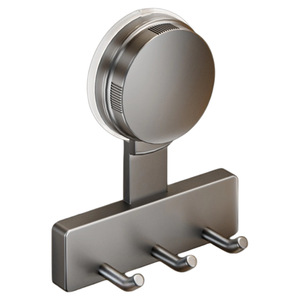 Excellent Suction Cup Hook 4 Hooks Brushed Nickel Removable Wall Mount For Bathroom Kitchen Door Coat Rack - Product Image 5